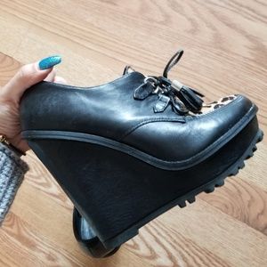 ❤ Aldo platform leather animal print shoes